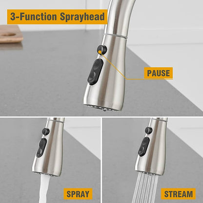 Sink Faucet 3-Modes - Stainless Steel
