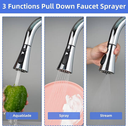 Sink Faucet 3-Modes - Stainless Steel